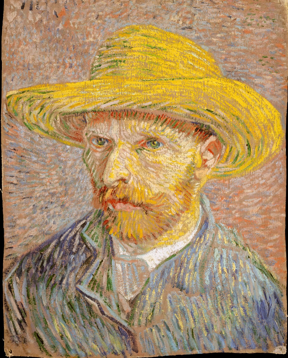 Self-Portrait with a Straw Hat — Vincent van Gogh