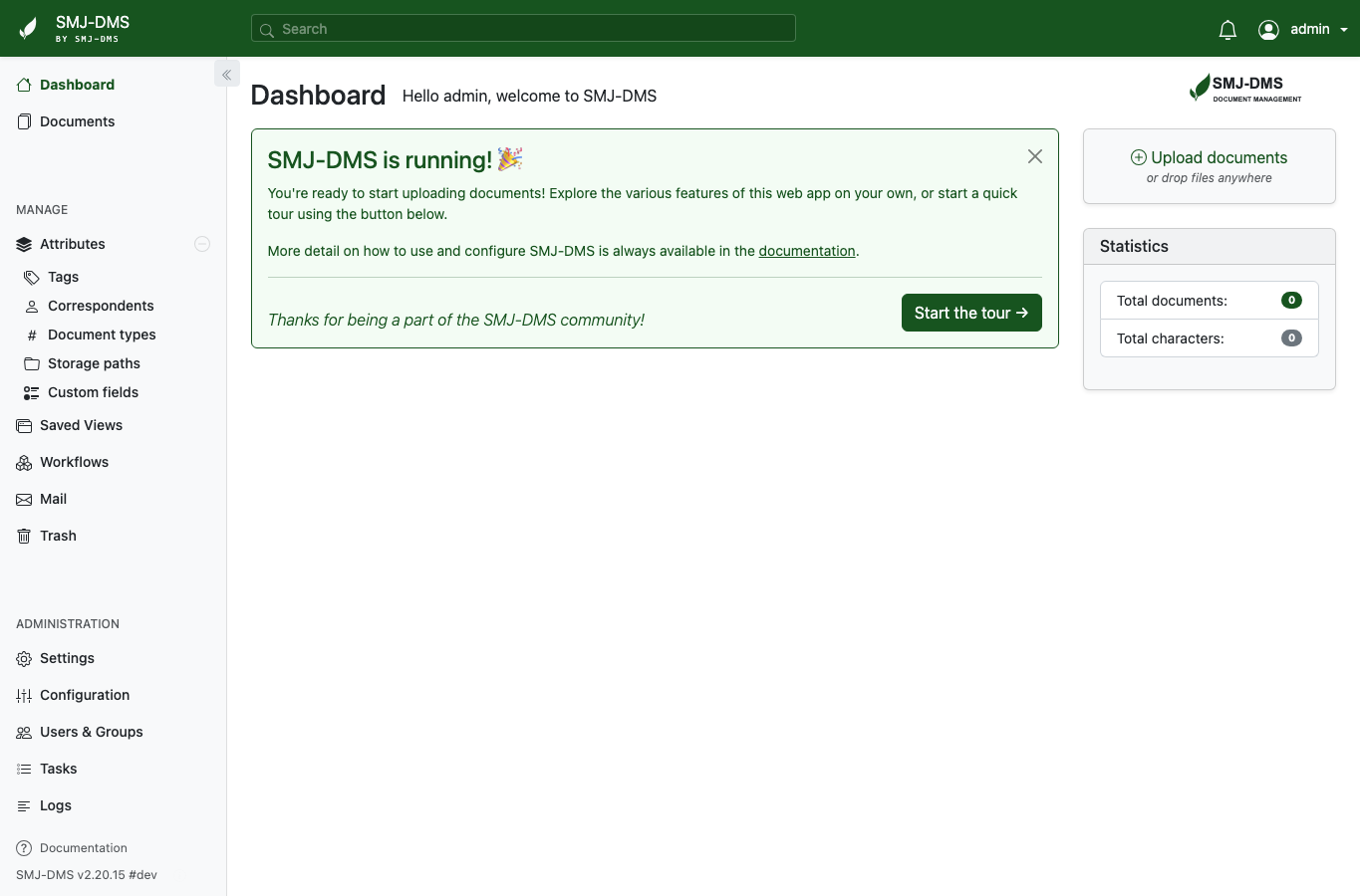 SMJ-DMS dashboard screenshot